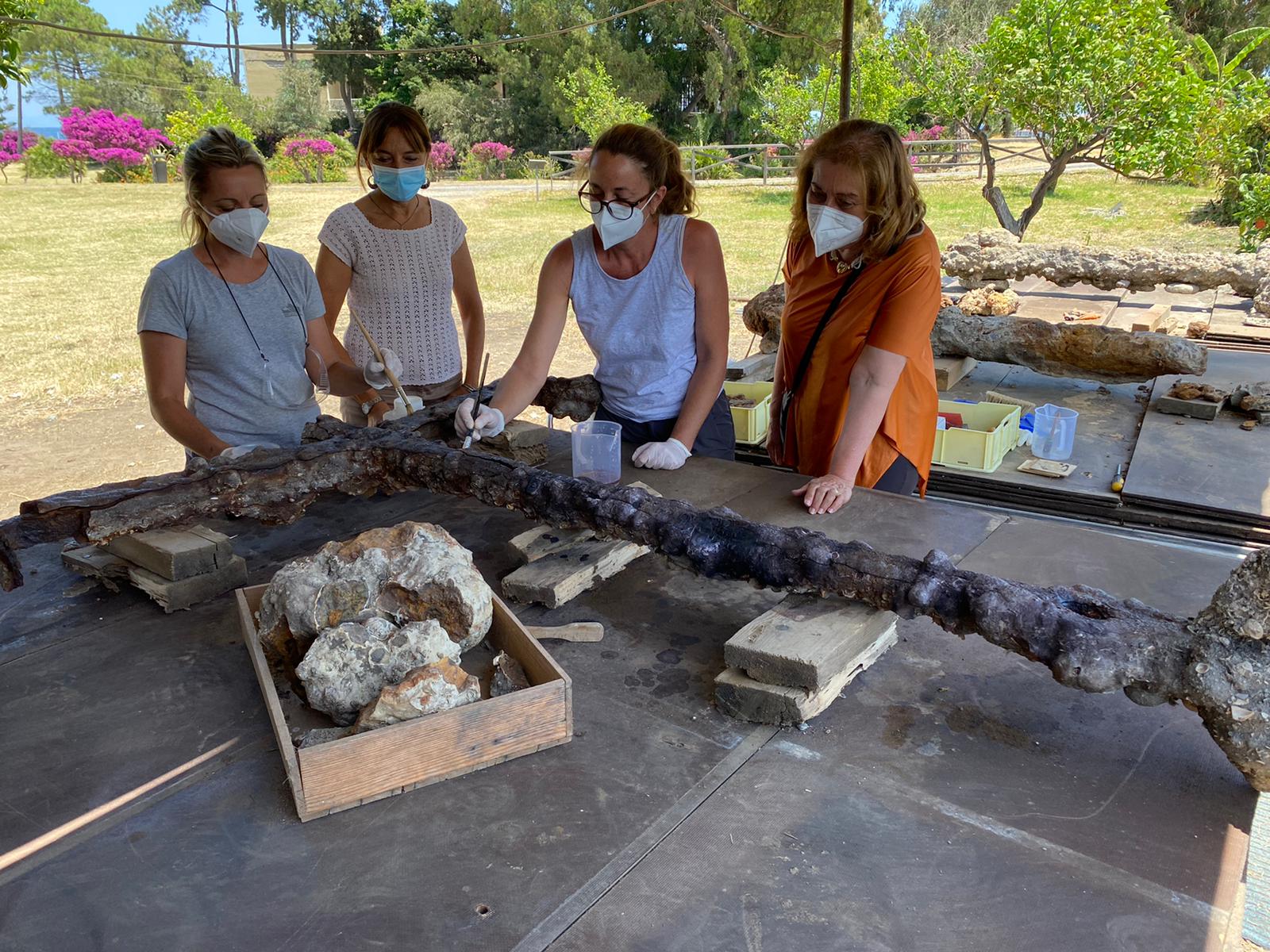 PNT, NAXOS, da sx Francesca Mancini, Maria Grazia Vanaria, Elena Funghini e Gabriella Tigano (Direttrice Parco)