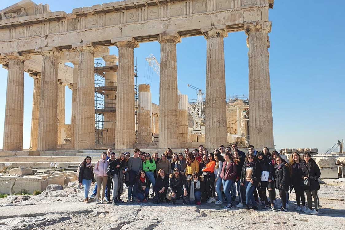 studenti unict sull'acropoli di Atene_