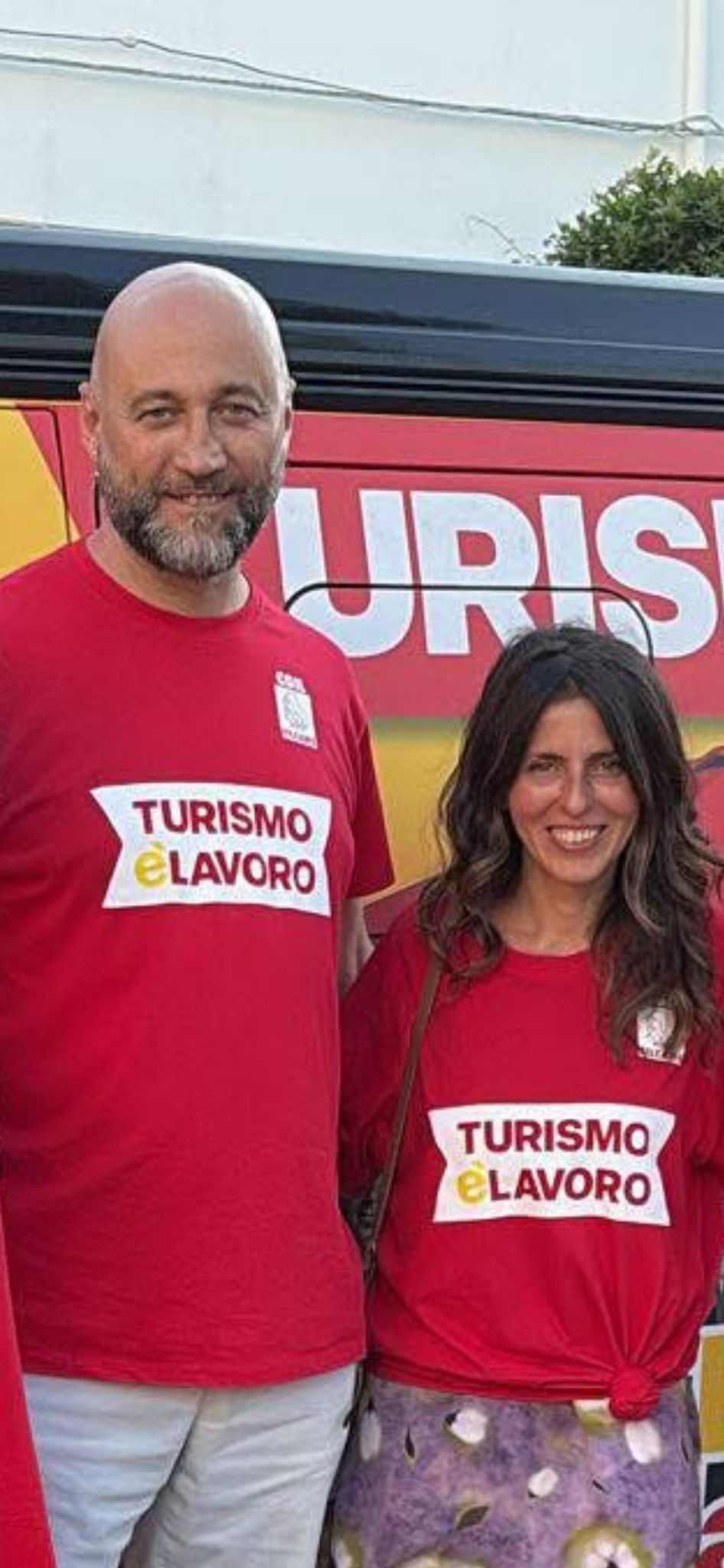 Il segretario Cgil Filcams Messina Giuseppe Ragno con la segretaria Cgil Stefania Radici
